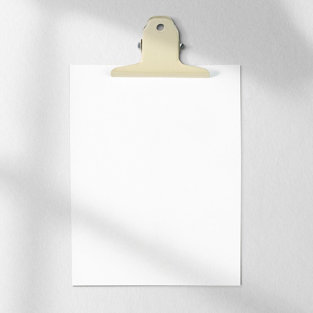 White paper with clip, stationery design  