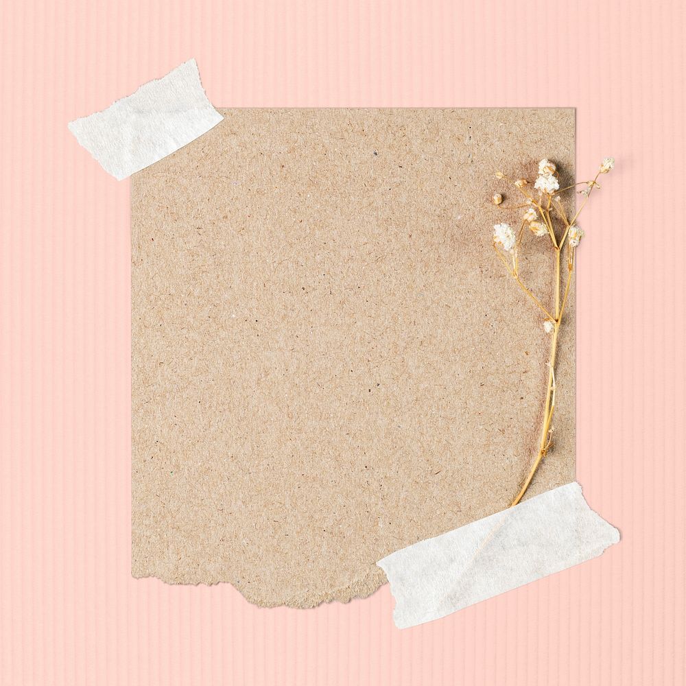 Brown aesthetic sticky note, stationery design