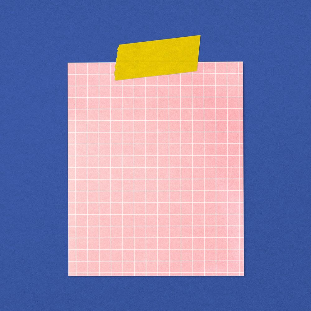 Grid note paper, pink stationery design