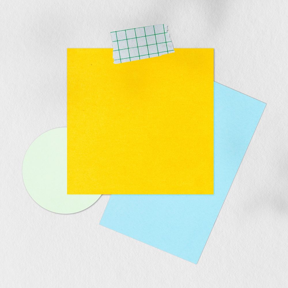 Yellow reminder note, stationery design