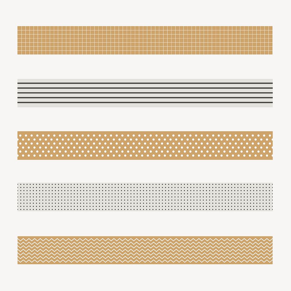 Simple pattern brush, seamless brown vector set, compatible with AI