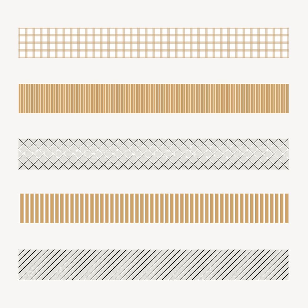 Simple pattern brush, seamless brown vector set, compatible with AI