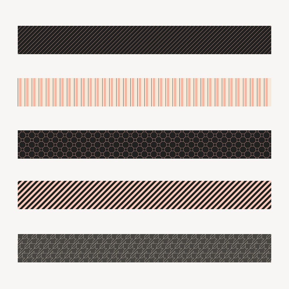 Simple pattern brush, seamless brown vector set, compatible with AI