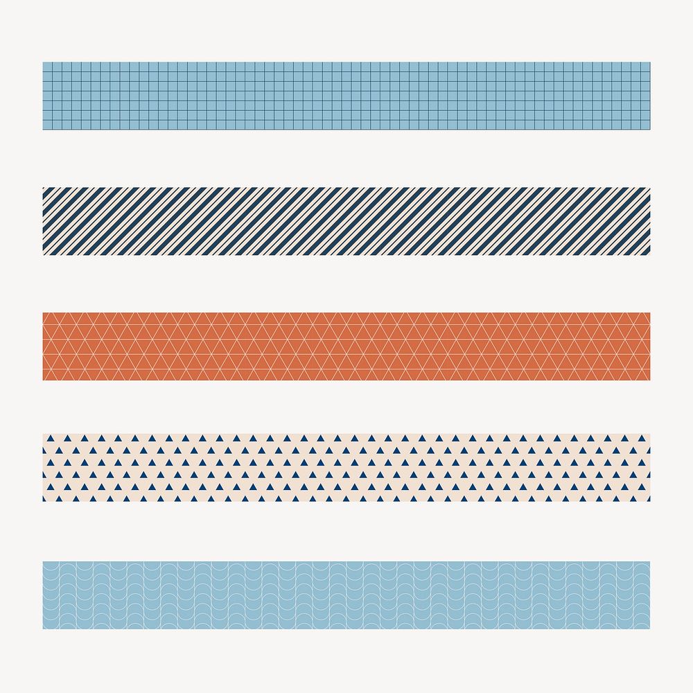 Simple pattern brush, seamless pastel vector set, compatible with AI