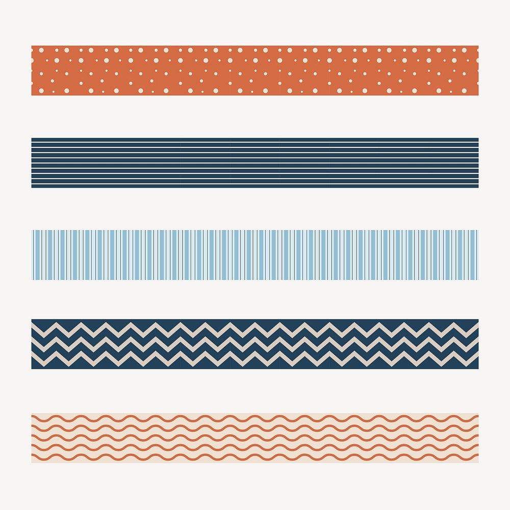 Simple pattern brush, seamless pastel vector set, compatible with AI