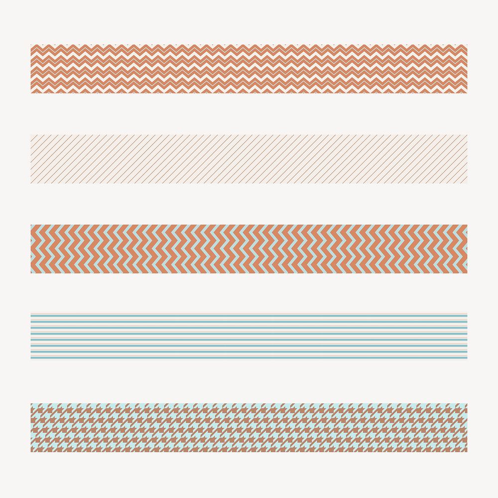 Simple pattern brush, seamless earth tone vector set, compatible with AI