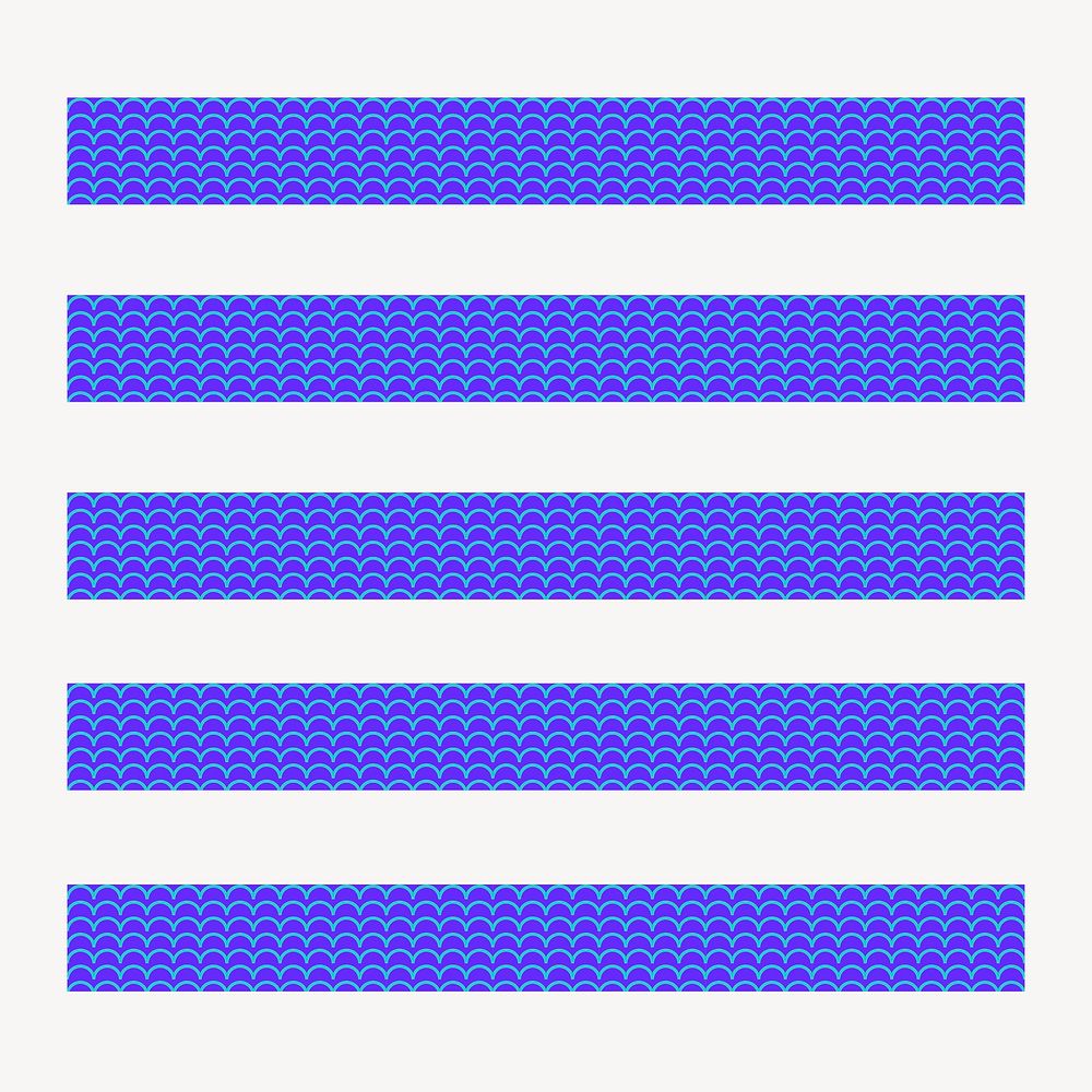 Wave pattern brush, seamless blue design vector, compatible with AI