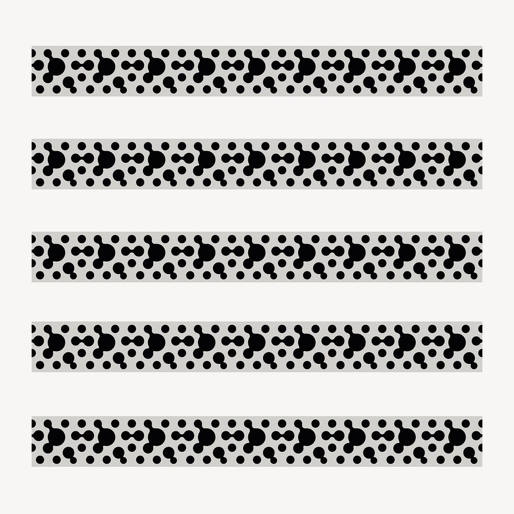 Black abstract pattern brush, geometric vector, compatible with AI