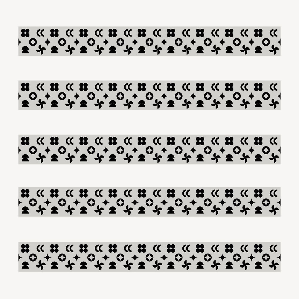 Retro pattern brush, abstract black and white vector, compatible with AI