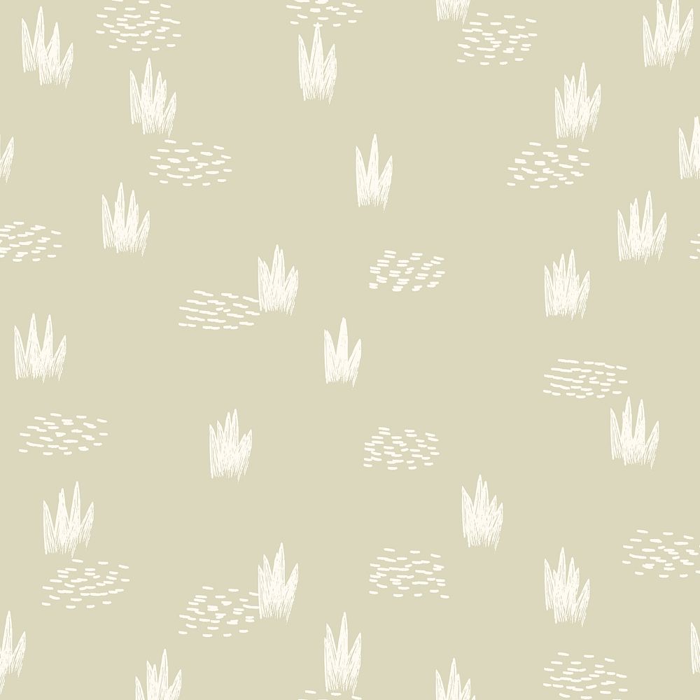 Green aesthetic background, cute botanical pattern vector
