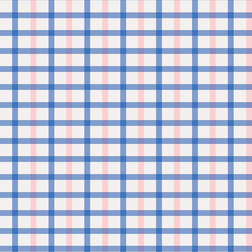 Blue plaid pattern background, aesthetic vector