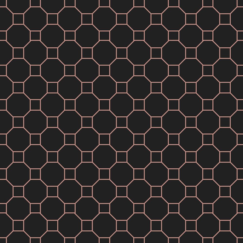 Seamless geometric pattern background, black hexagon vector