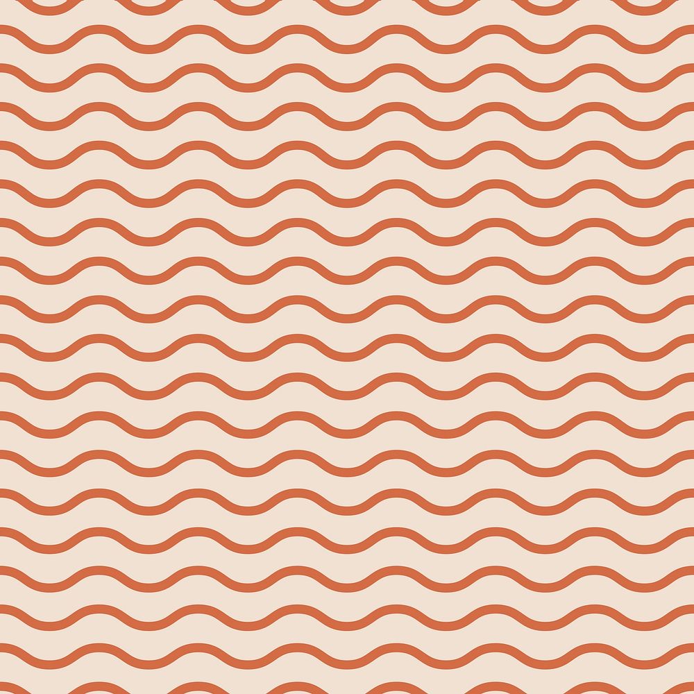 Abstract wave background, beige seamless line pattern