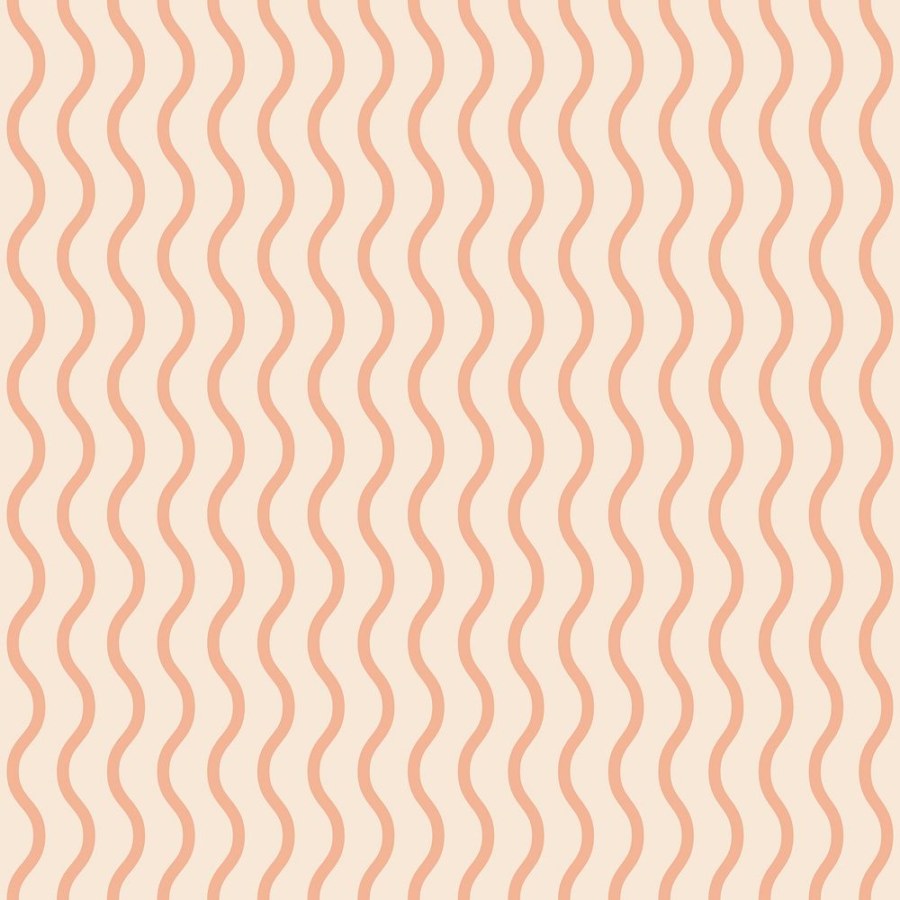 Wave pattern background, beige seamless vector