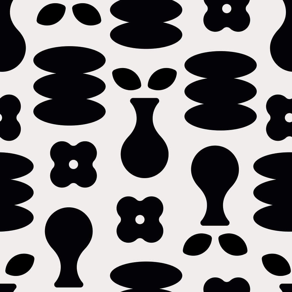 Floral pattern background, black abstract design