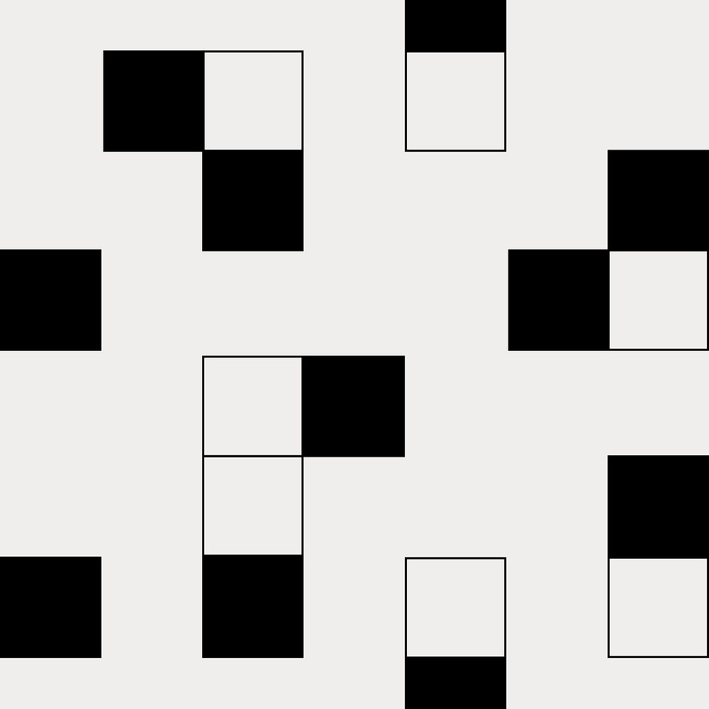 Geometric blocks pattern background, black and white vector