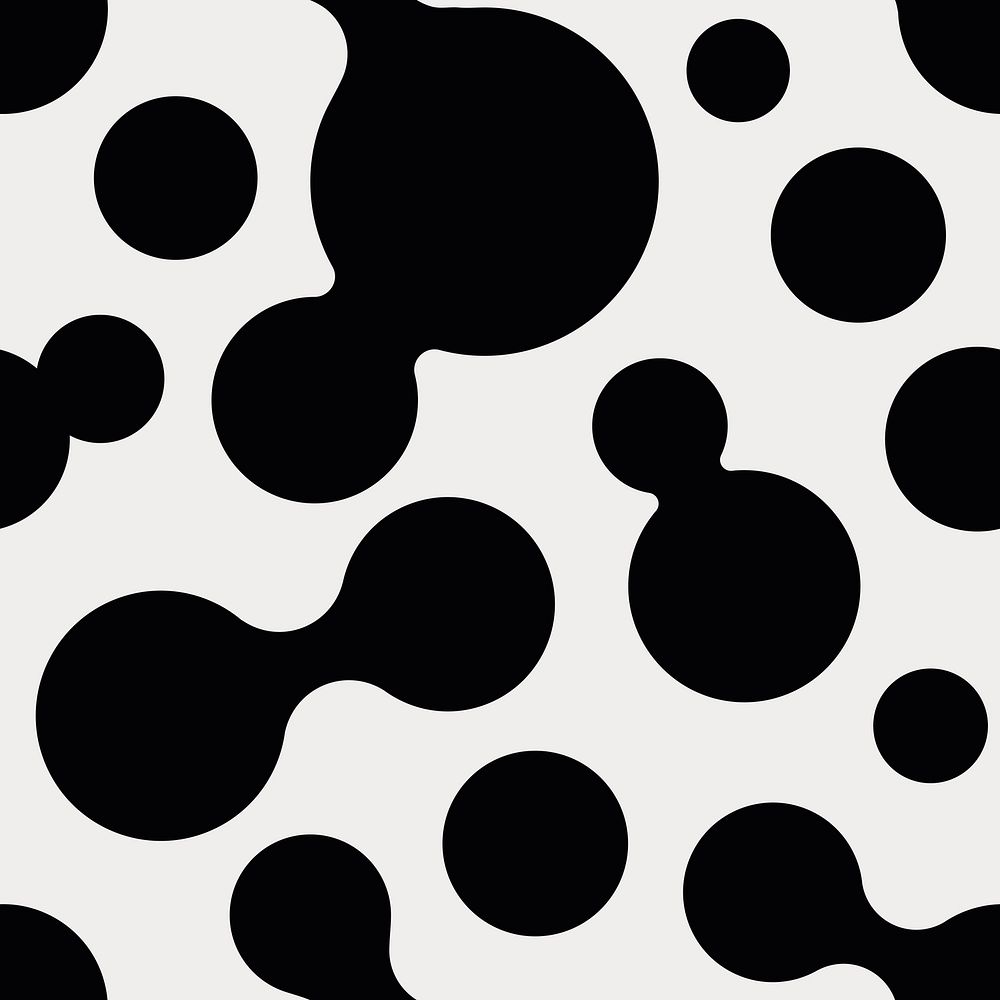 Abstract shape pattern background, circle liquid in black vector