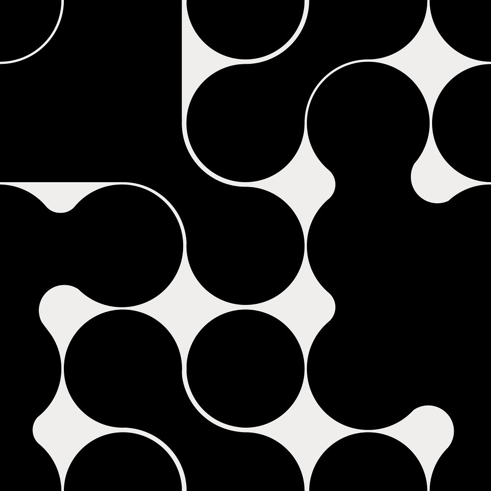 Abstract geometric pattern background, black bauhaus design 