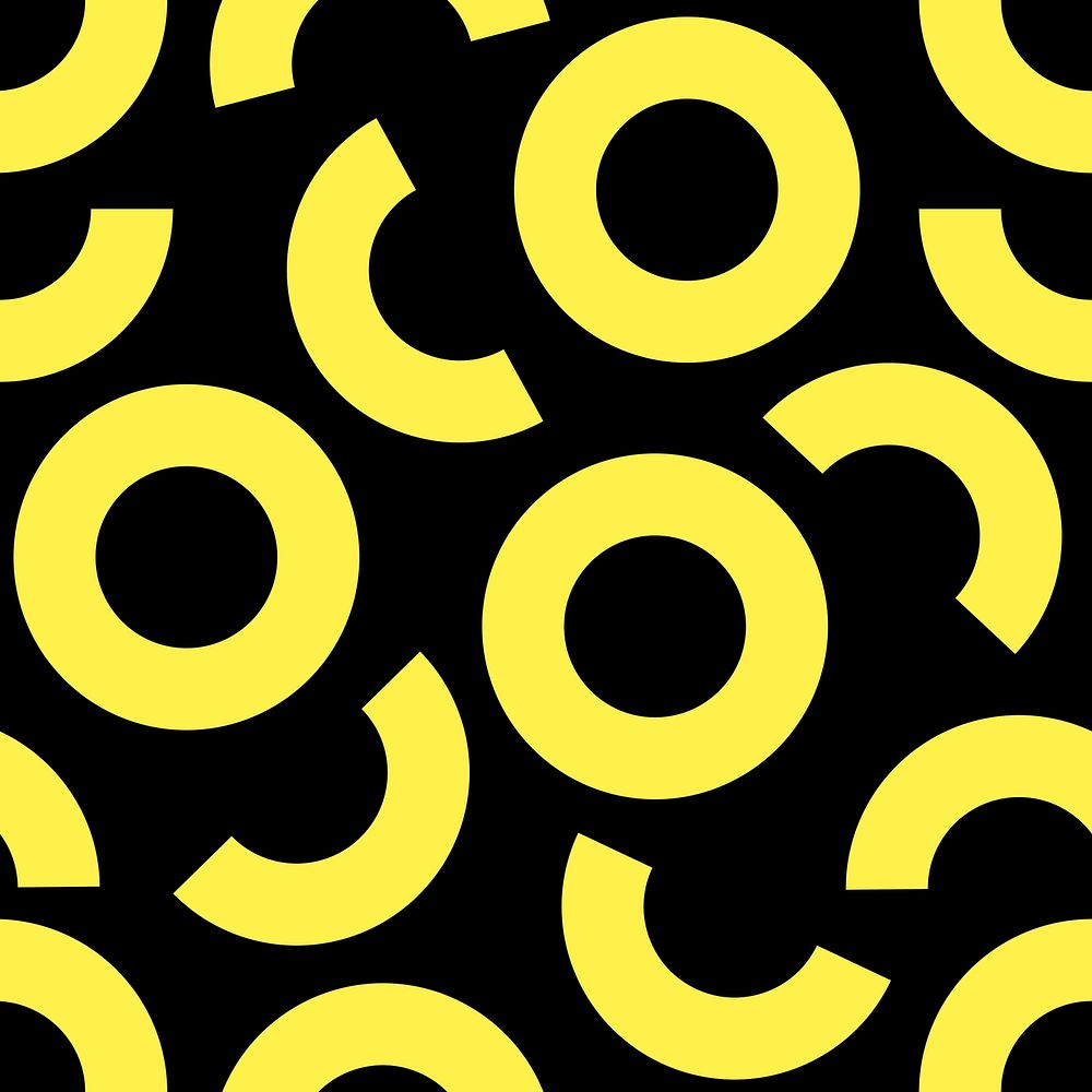 Yellow abstract pattern background, geometric black vector