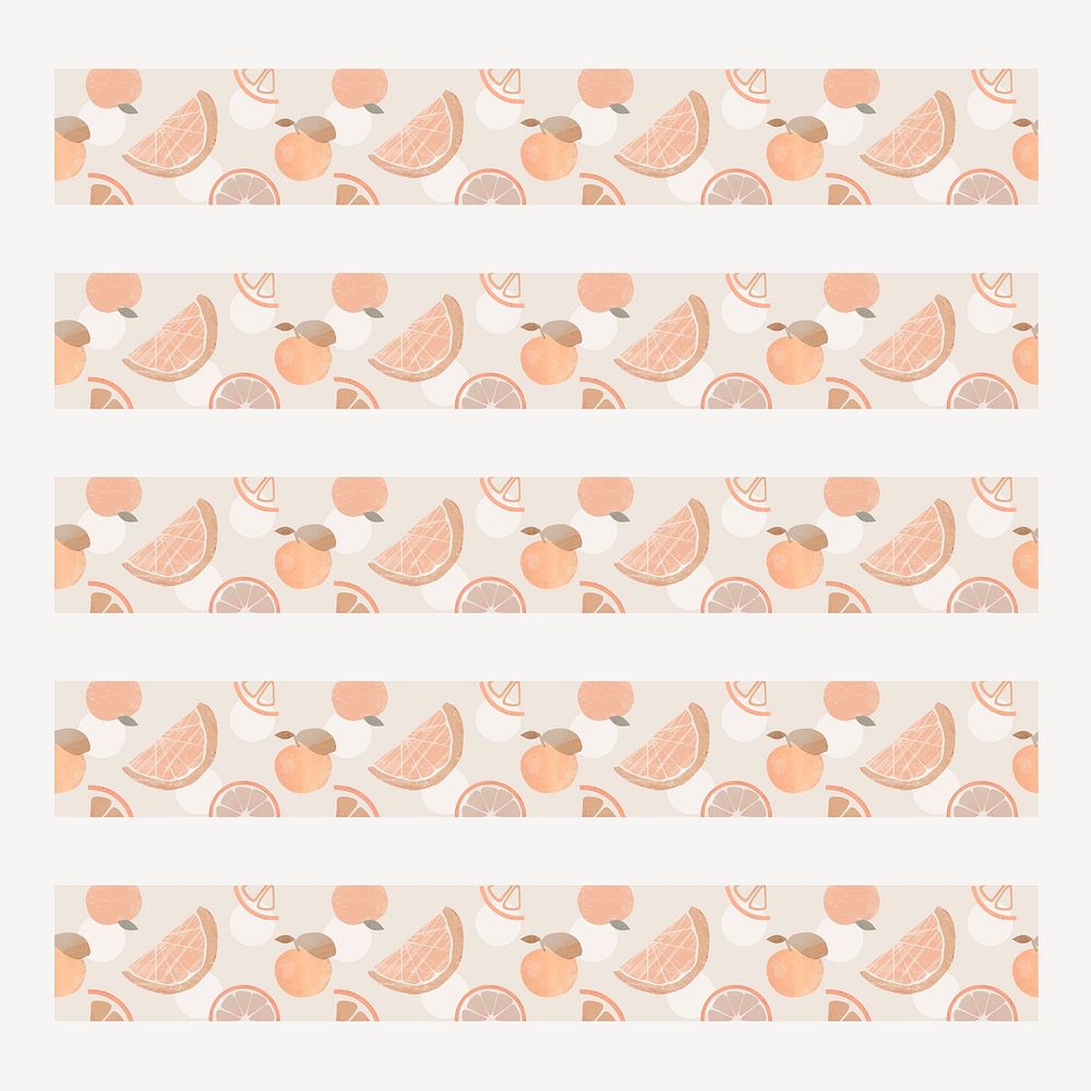 Aesthetic fruit pattern brush, strawberry and grapefruit vector, compatible with AI