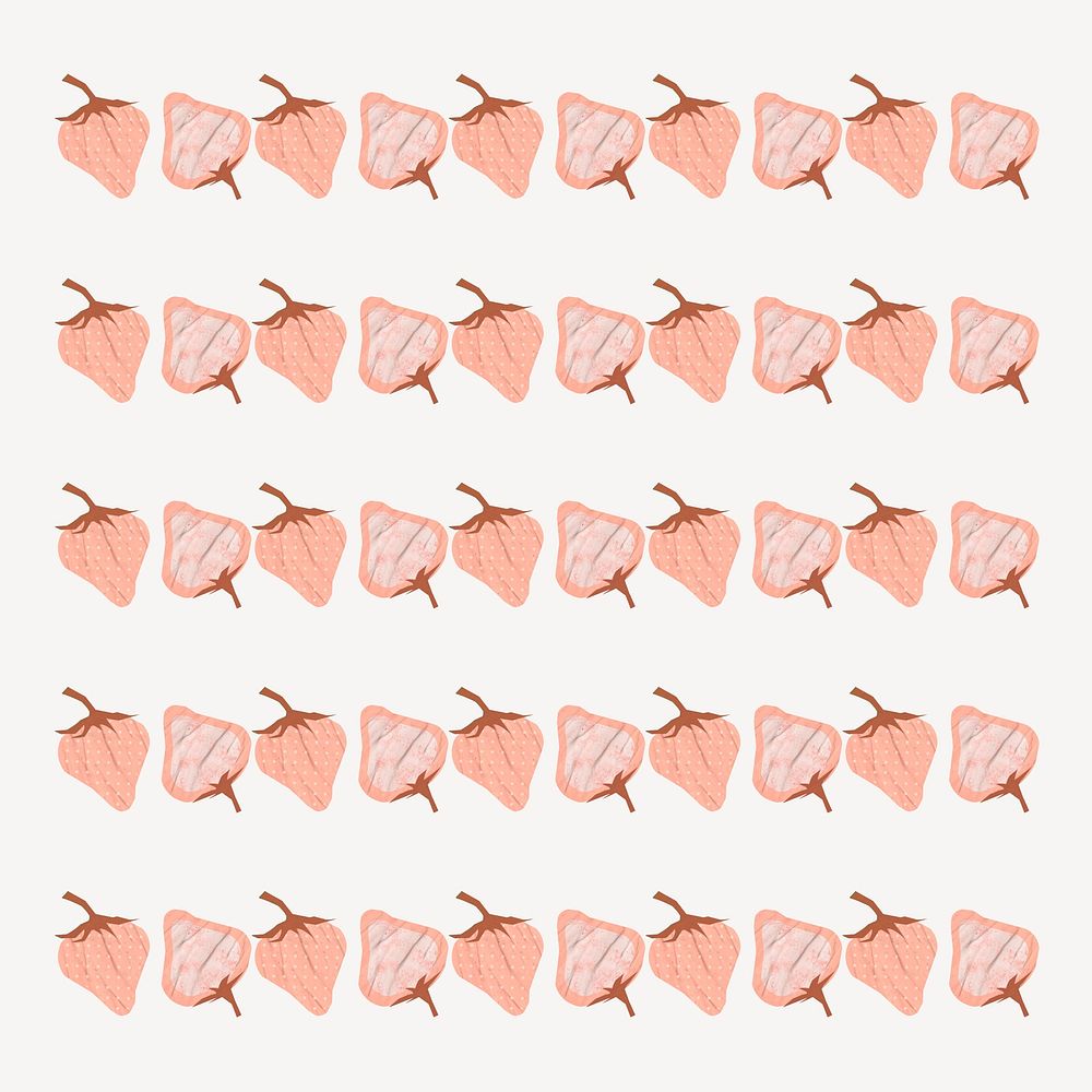 Pastel strawberry pattern brush, pink fruit vector, compatible with AI