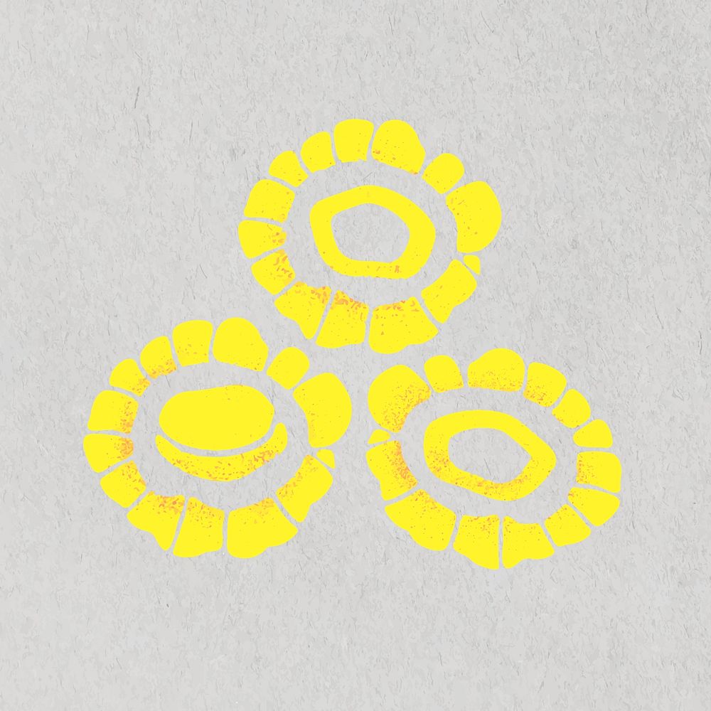 Abstract flower clipart, yellow shape vector