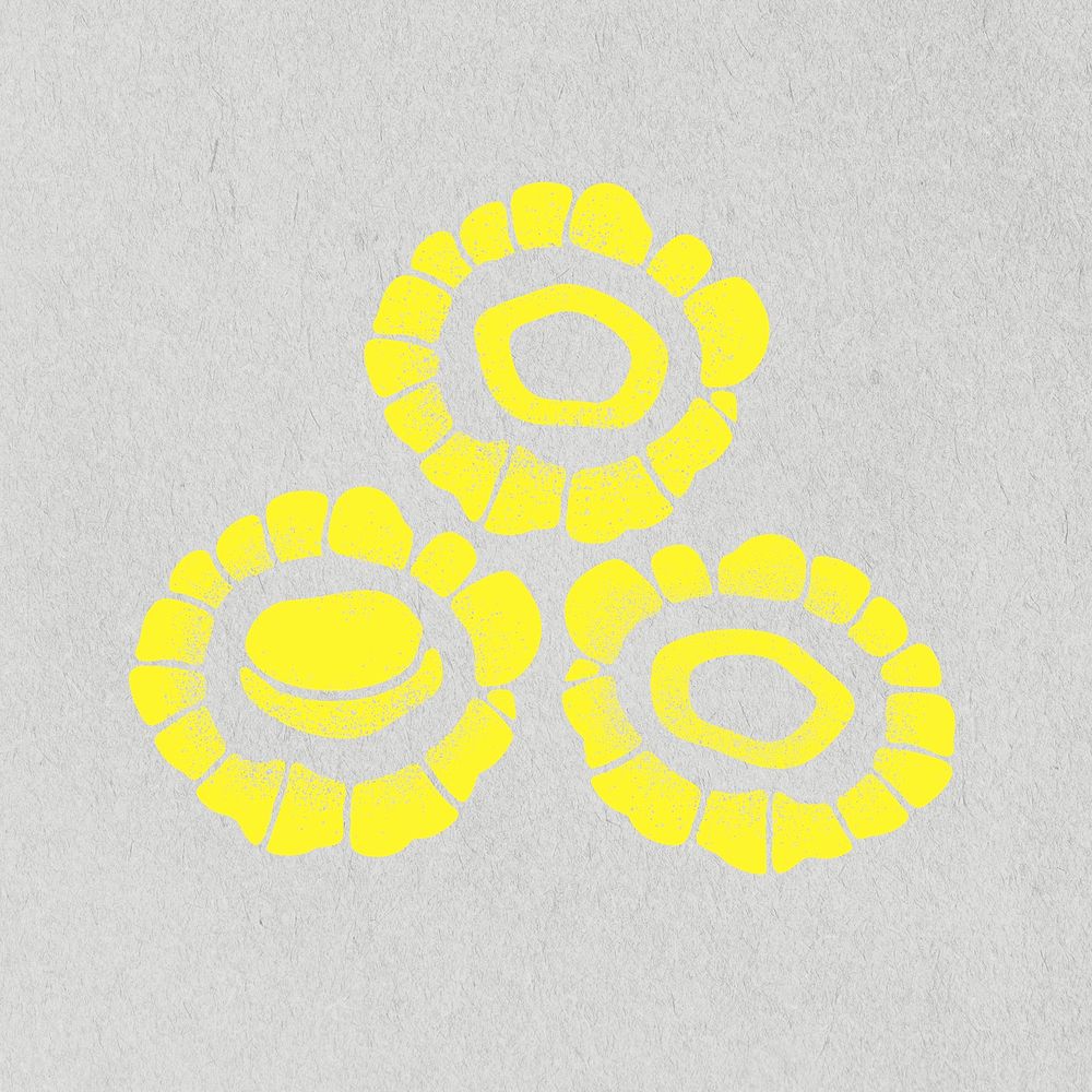Abstract flower clipart, yellow shape