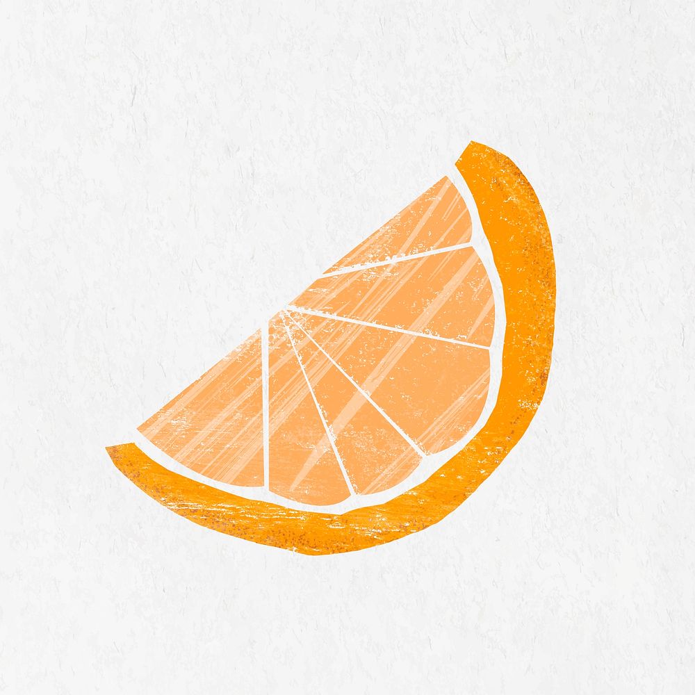 Orange slice clipart, cute fruit diary collage element vector
