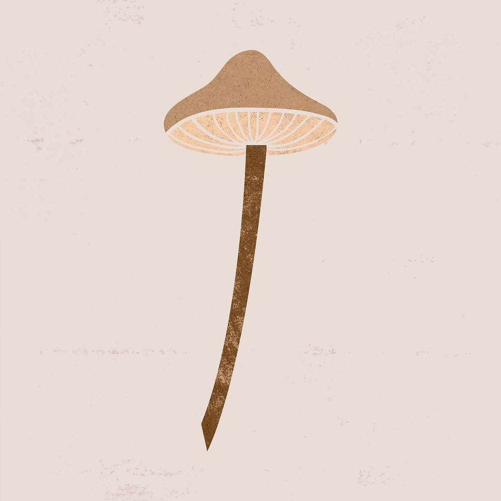 Vintage mushroom clipart, cottage core earth tone vector