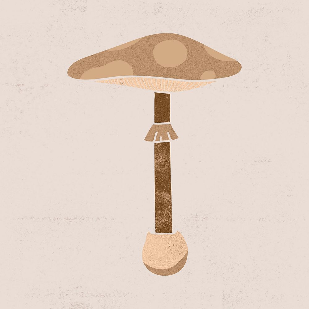 Vintage mushroom clipart, cottage core earth tone