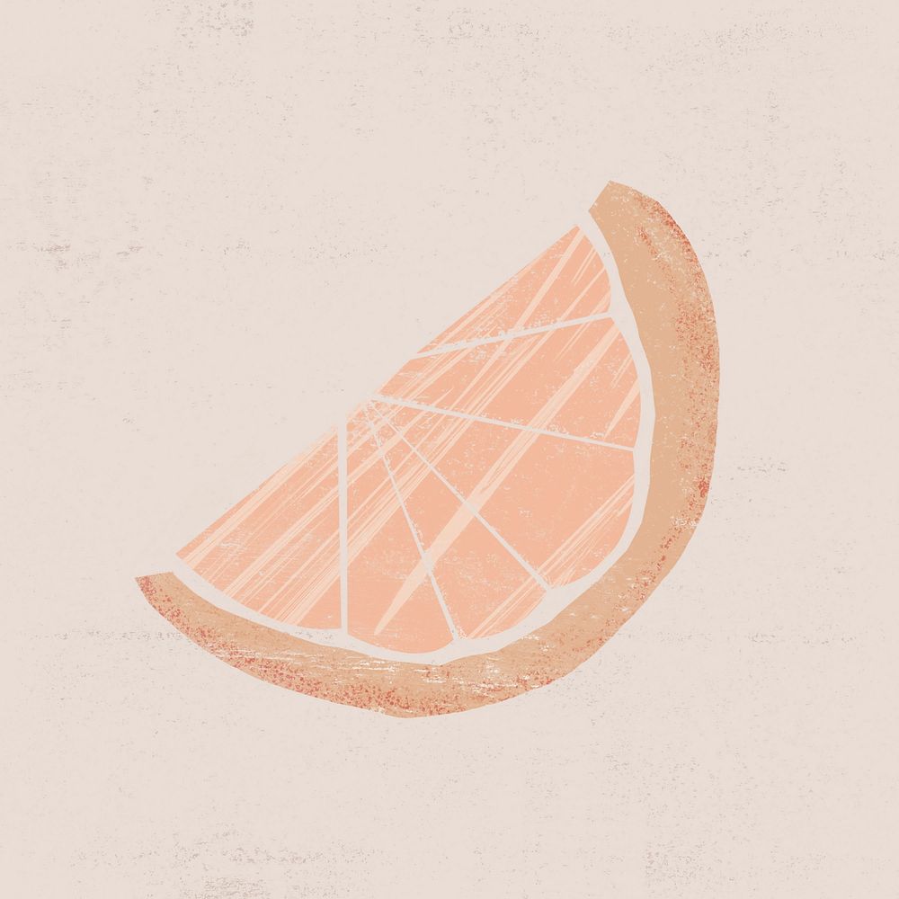 Orange slice clipart, pastel fruit diary collage element