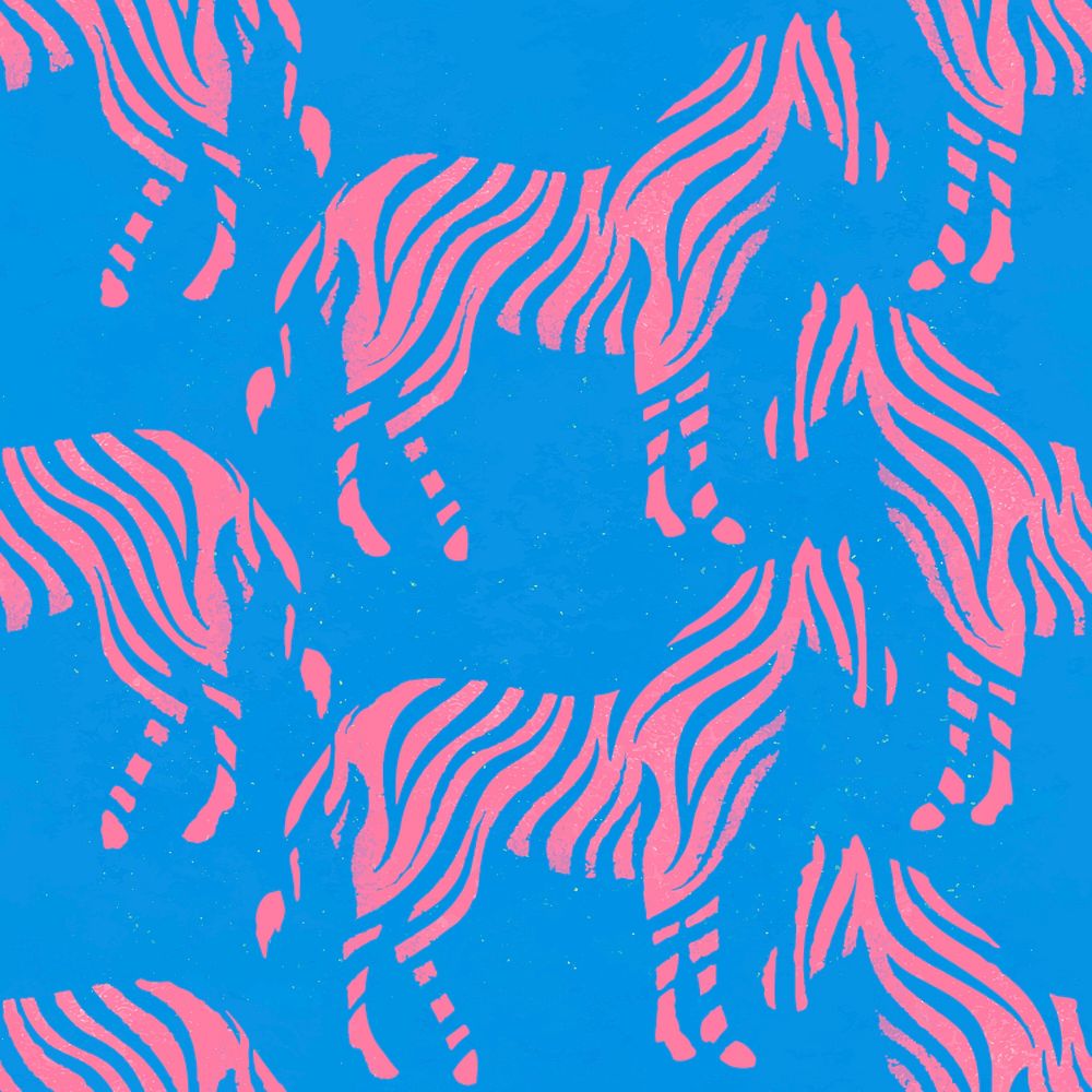 Zebra pattern background, pink kidcore animal design vector
