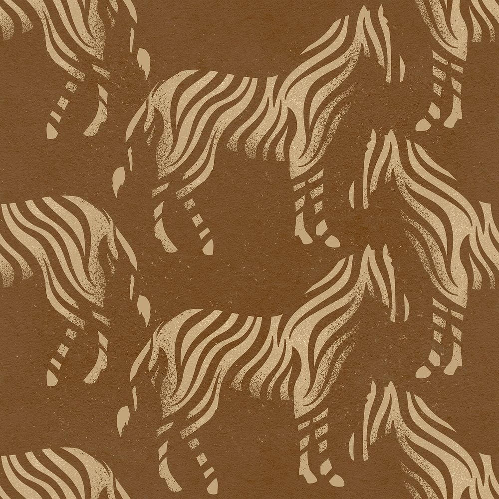 Brown zebra pattern background, wild animal stamp