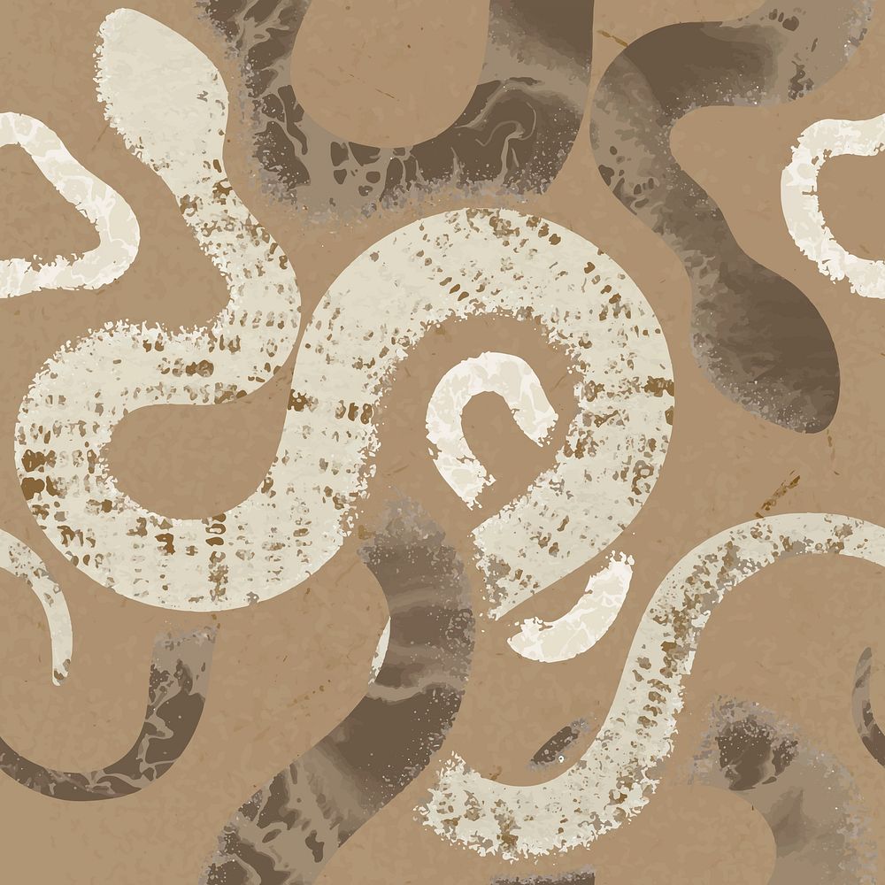 Earthy snake pattern background, brown aesthetic vector