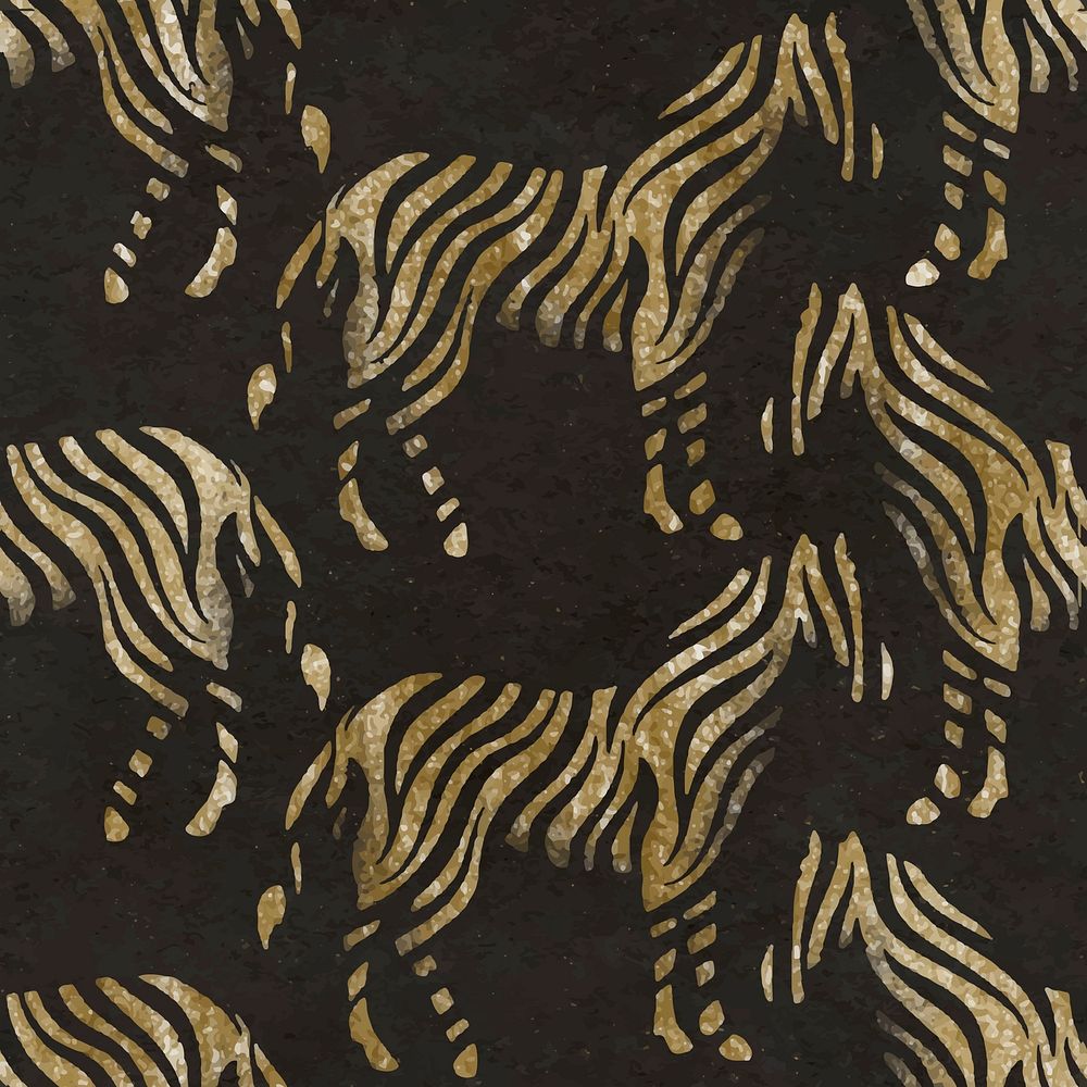 Golden zebra print background, animal pattern aesthetic vector