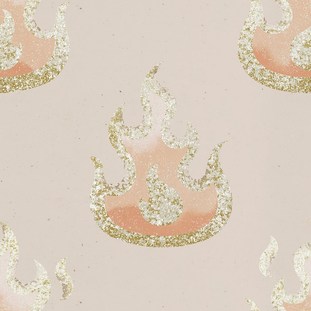 Glitter flame background, cute pattern design