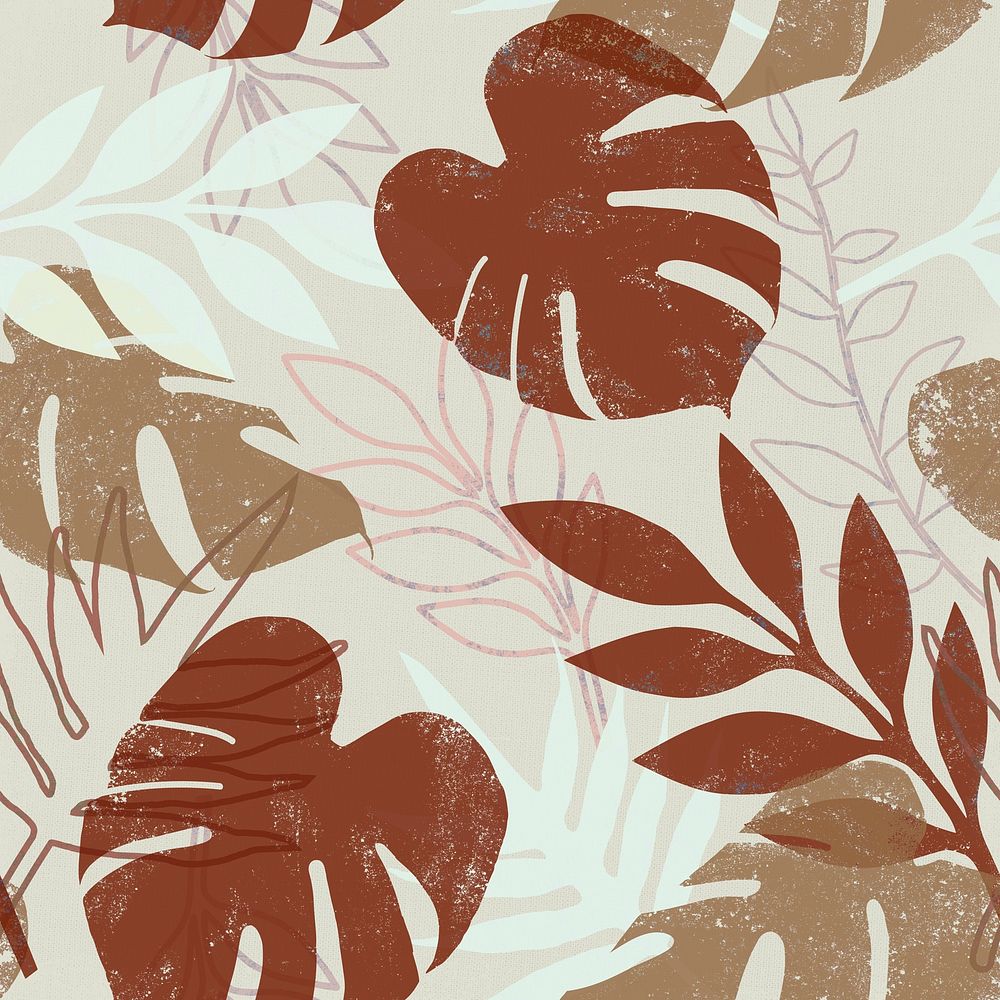 Earthy tropical pattern background, nature aesthetic