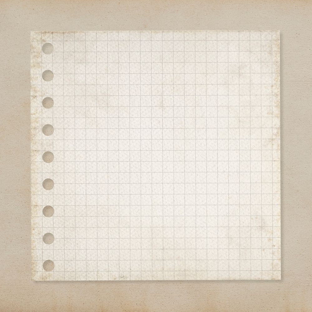 Vintage note paper, beige blank design space