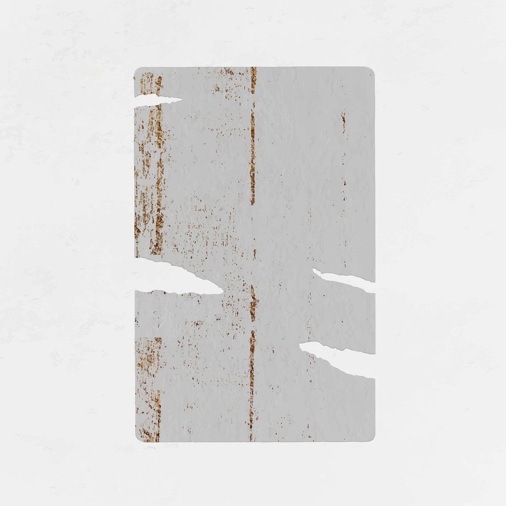 White ripped poster, abstract paper on the wall vector