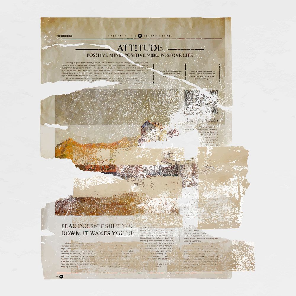 Vintage newspaper, glued to a wall vector