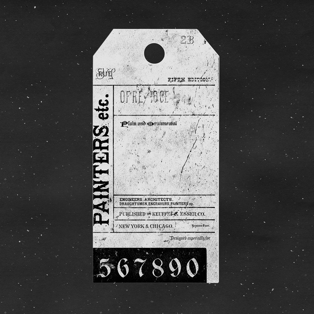 Vintage paper label mockup, business branding psd