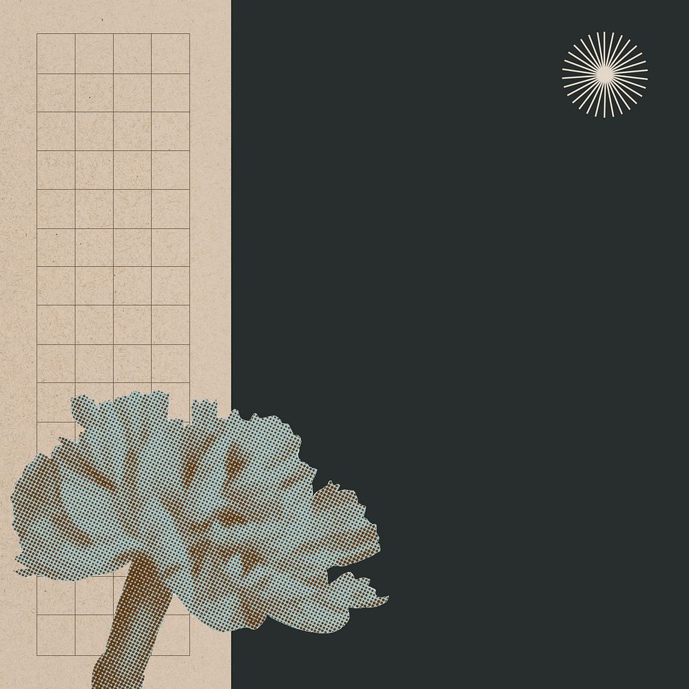 Halftone flower abstract background, green & beige retro modern remix wallpaper design vector