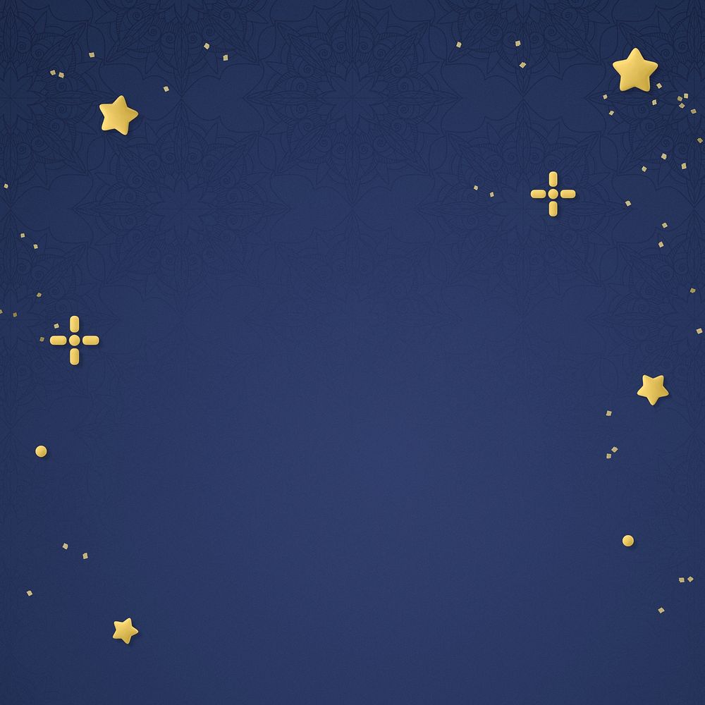 Blue 3D desktop background, starry sky design psd