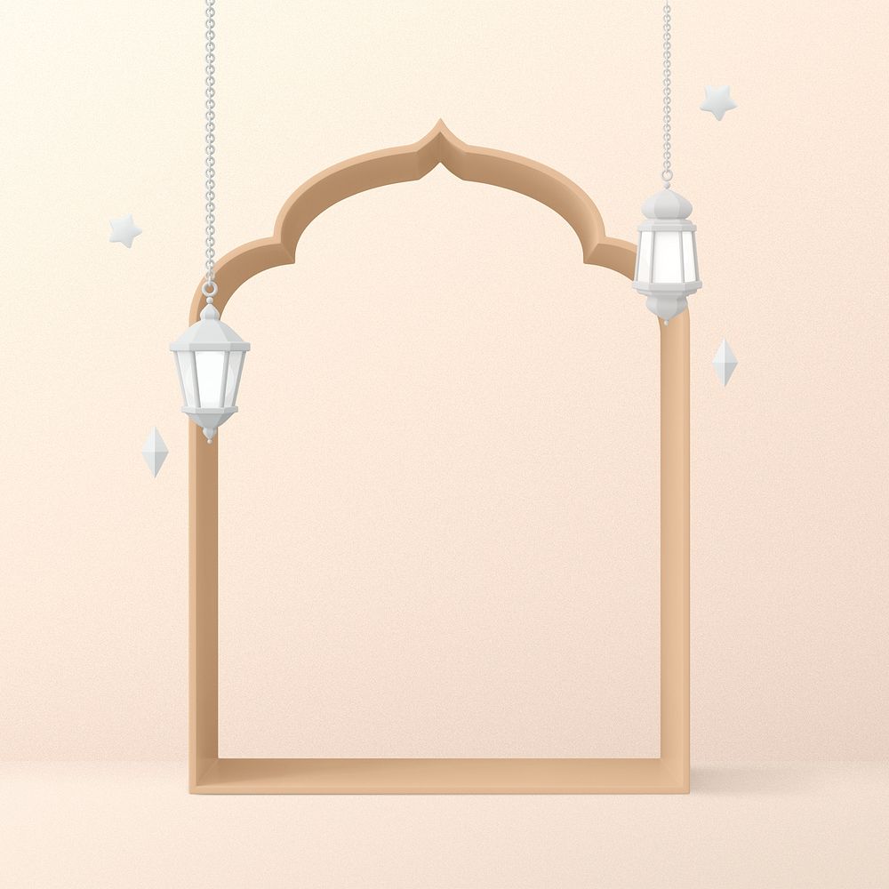 Islamic frame background, 3D graphic for Instagram post psd