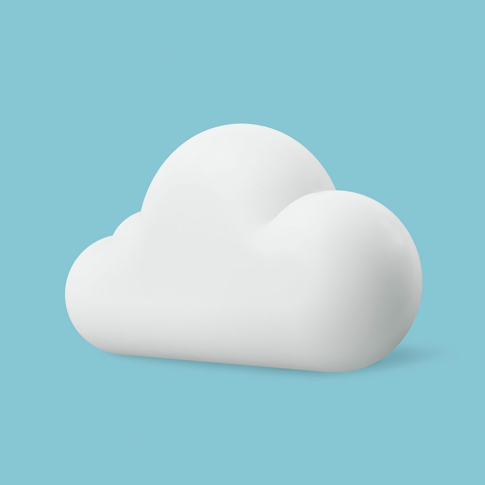 3D cloud clipart, storage backup technology graphic