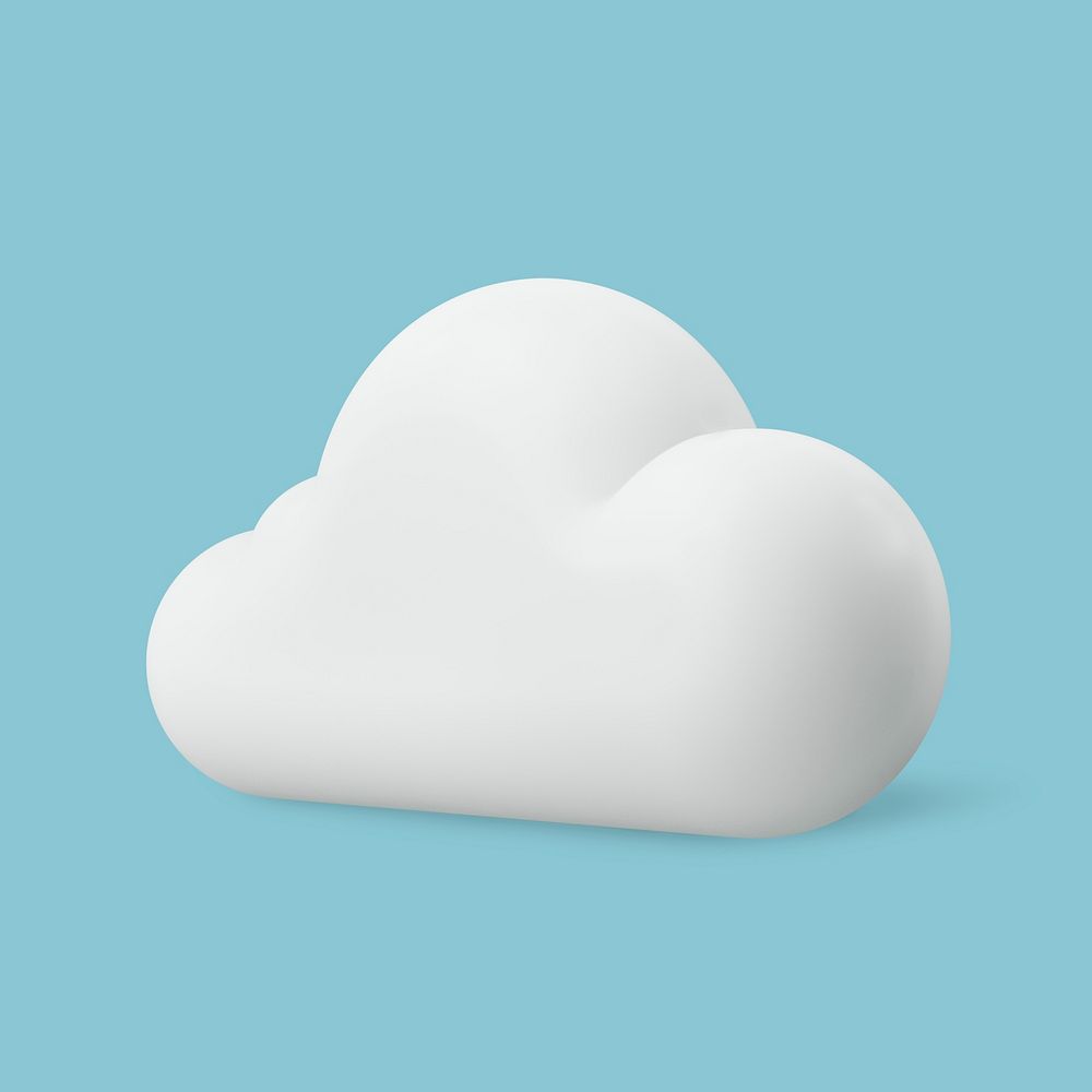 3D cloud clipart, storage backup technology graphic psd