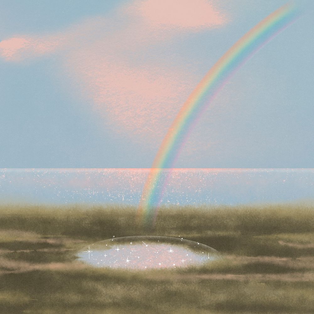 Rainbow illustration background, simple glitter design 
