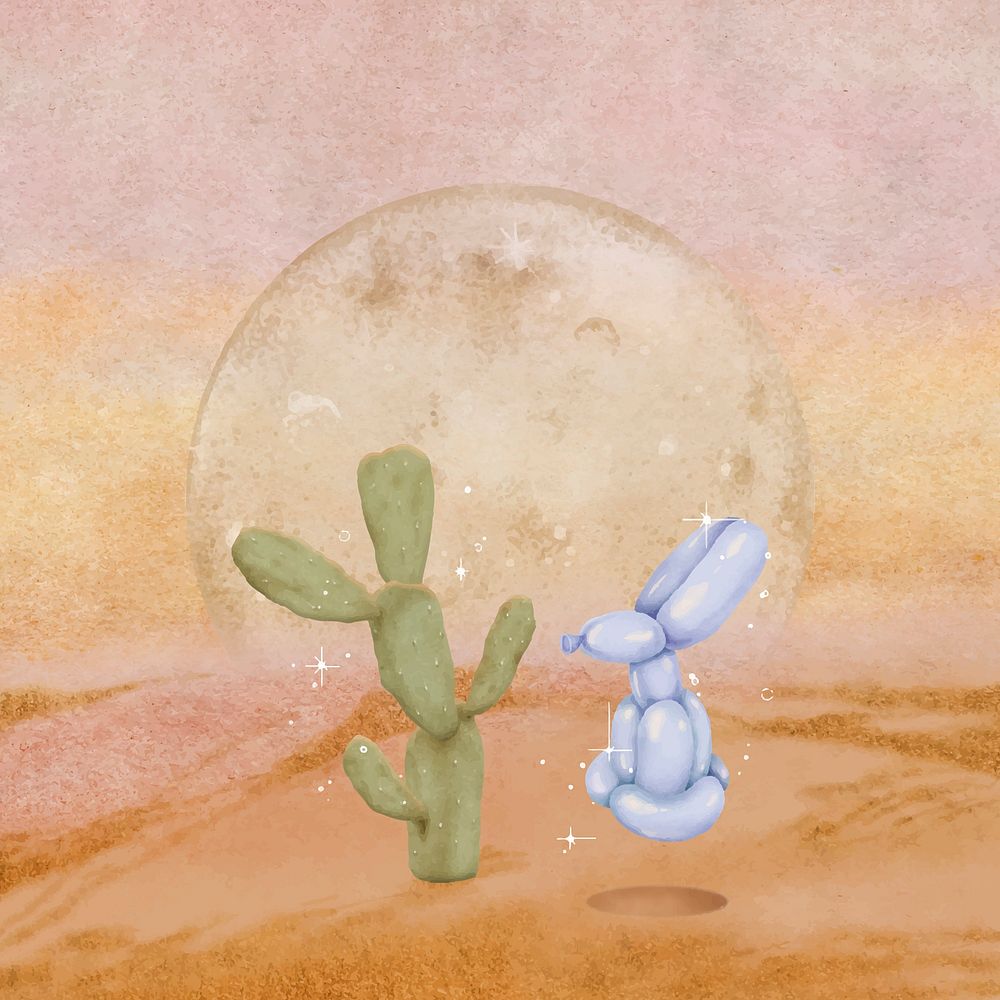 Simple cactus illustration, desert design vector
