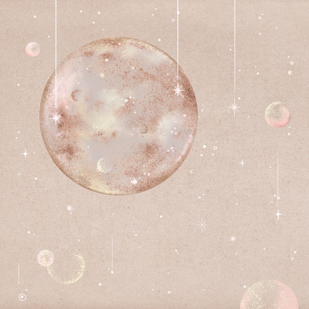Pink moon background, simple illustration