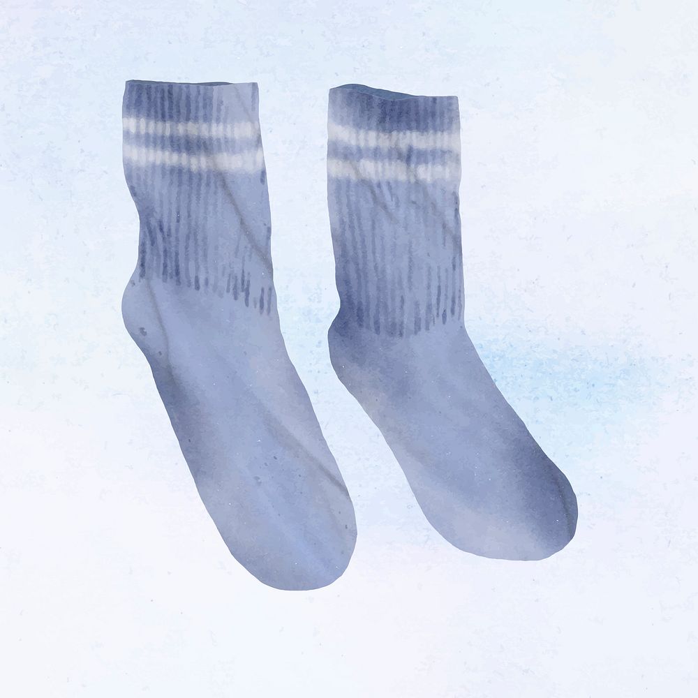 Blue socks sticker, cute illustration design vector
